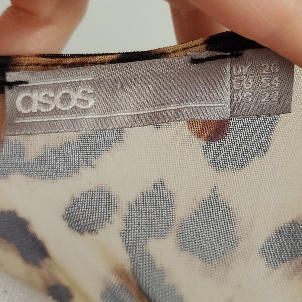 ASOS Curve Leopard Print Mesh Tea Dress - Picture 10 of 11